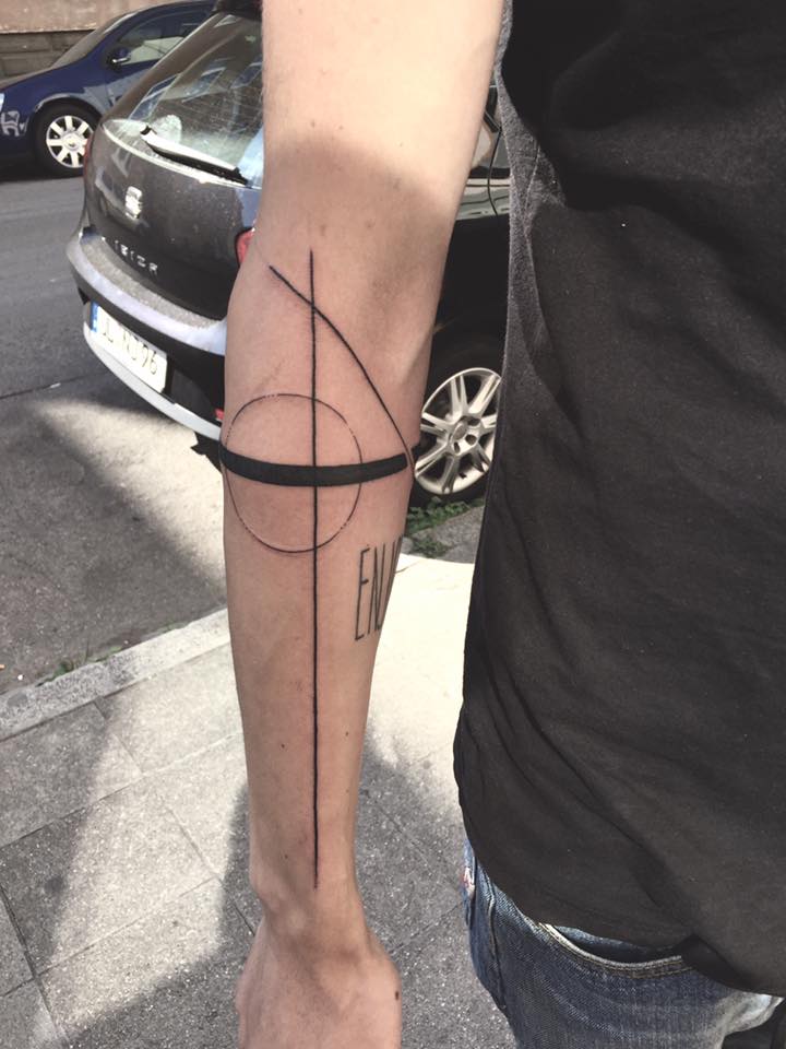 Abstract tattoo on the forearm
