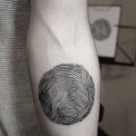 Ball of yarn tattoo
