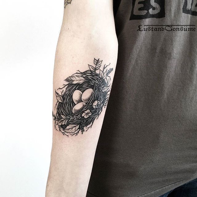 Bird nest tattoo