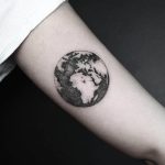 Black and grey earth tattoo