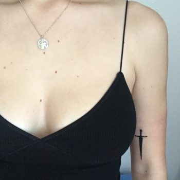 Black small sword tattoo