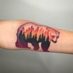 Colorful bear tattoo