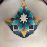 Colorful floral mandala tattoo