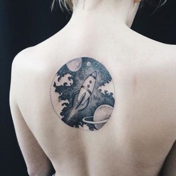 Cosmic tattoo on the back
