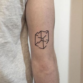 Deconstructed cube tattoo