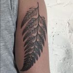 Fern leaf tattoo on the arm