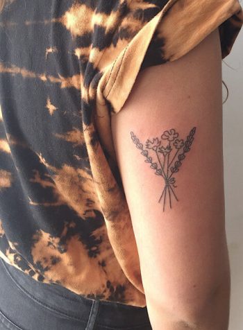 Floral bouquet tattoo