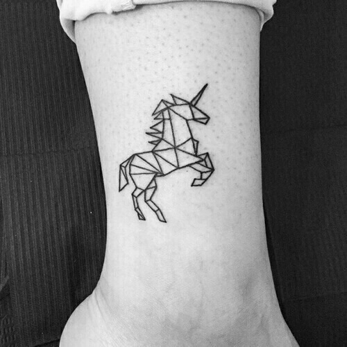 Geometric horse tattoo