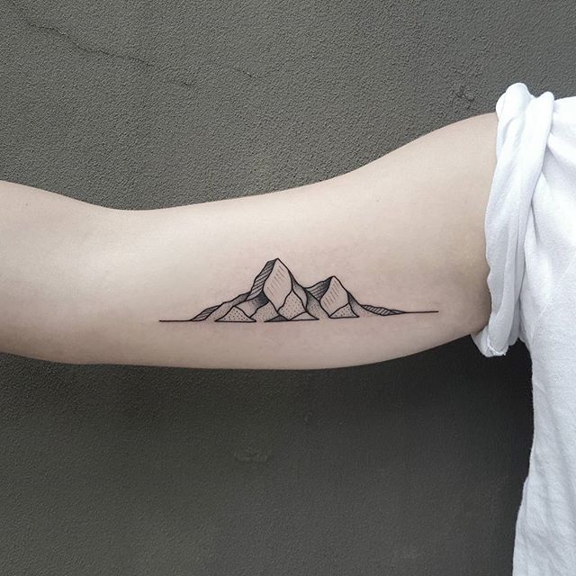 Geometric mountain tattoo