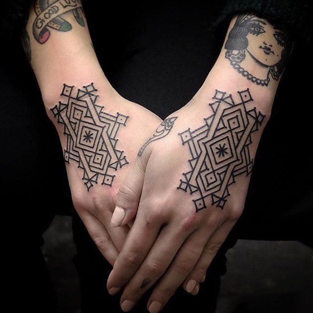 Geometric pattern tattoo