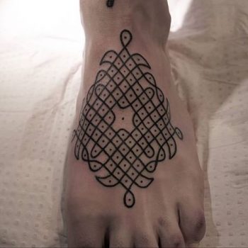 Geometric tattoo on the foot