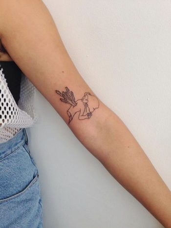 Girl with a cactus tattoo