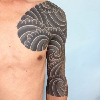 Japanese style black tattoo