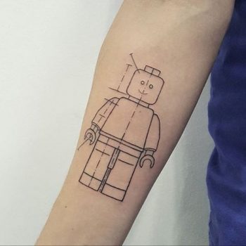 Lego man tattoo
