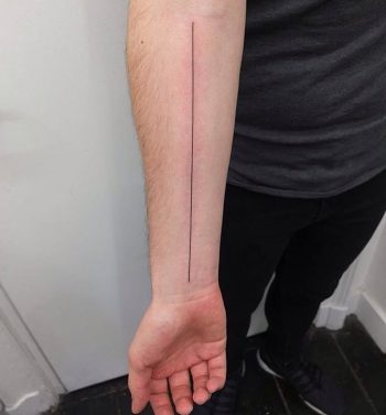 Long thin line tattoo