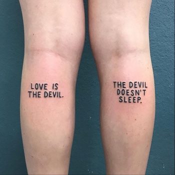 Love is the devil tattoo