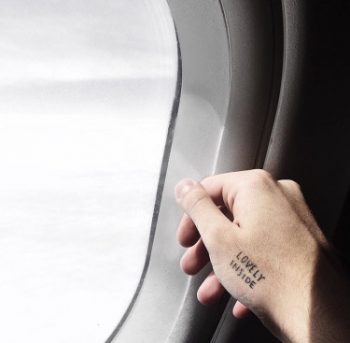 Lovely inside word tattoo on the hand