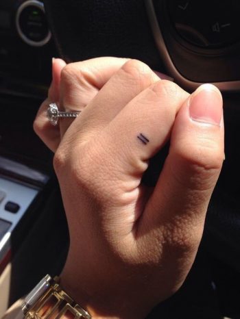 Micro tattoo on the finger