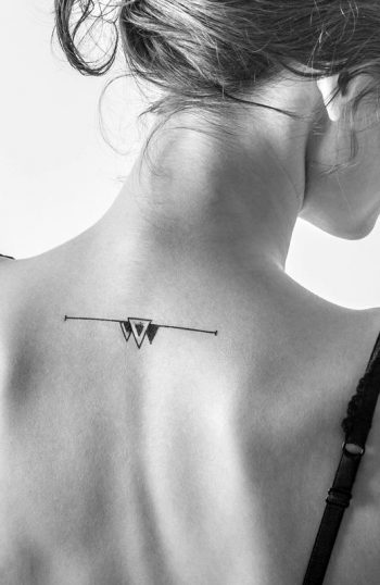 Minimalist tattoo on the back