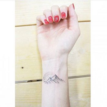 Mountain tattoo on the wrist