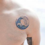 Osaka Wave tattoo on the shoulder