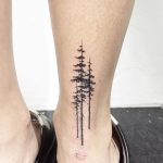 Pine tree tattoo an ankle