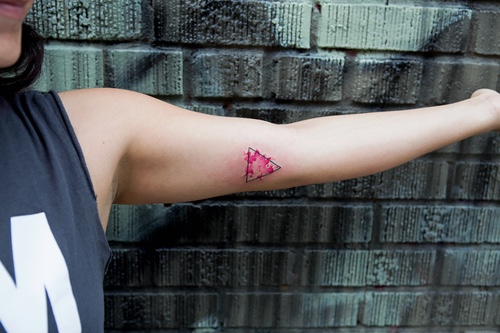 Pink triangle tattoo