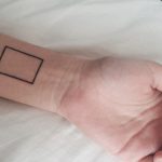 Rectangle tattoo on the wrist