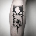 Rose and skull tattoo