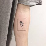 Rose in a rectangle tattoo