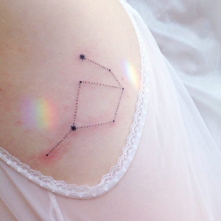 Leo constellation tattoo on the ankle - Tattoogrid.net