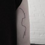 Thin line silhouette tattoo