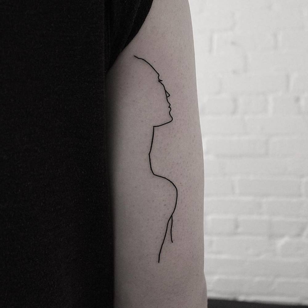 Thin line silhouette tattoo