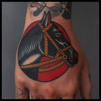 Traditional horse tattoo
