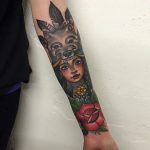 Traditional style tattoo on the arm