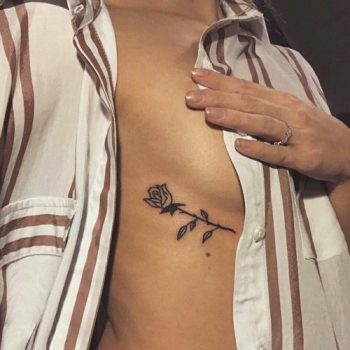 Underboob rose tattoo