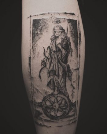 Wheel of Fortune Tarot Card Tattoo