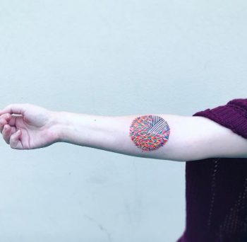 Abstract colorful circle tattoo