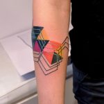 Abstract colorful geometric tattoo