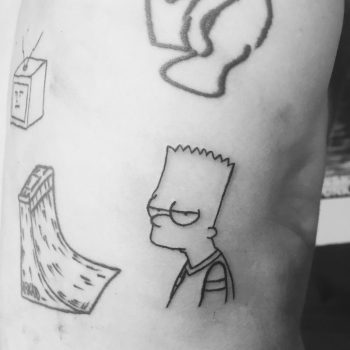 Apathetic bart simpson tattoo