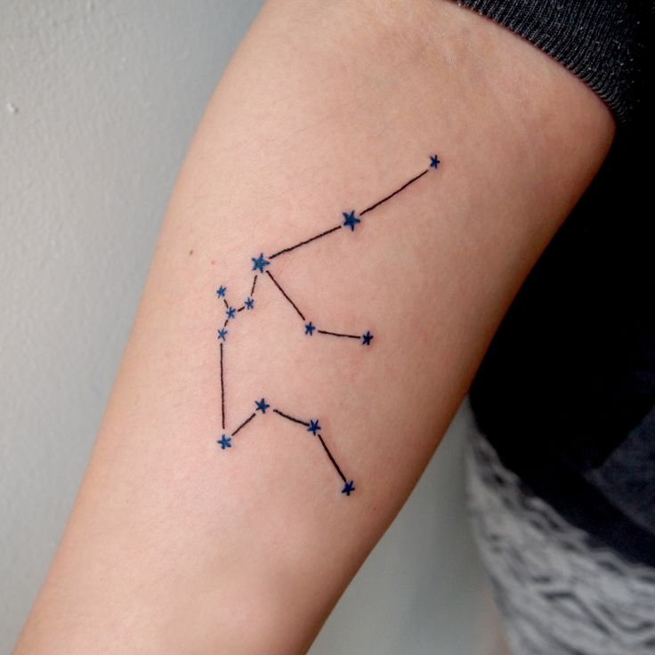 Aquarius constellation tattoo on the inner arm - Tattoogrid.net