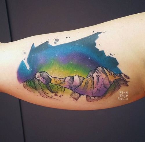 Aurora borealis tattoo