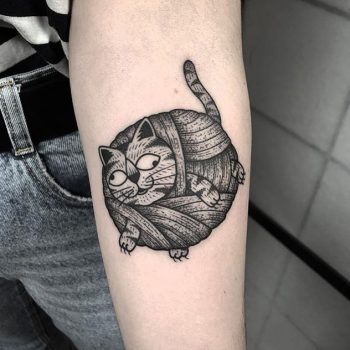 Balloon cat tattoo