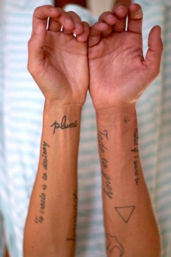 Beautiful quote tattoos on both arms