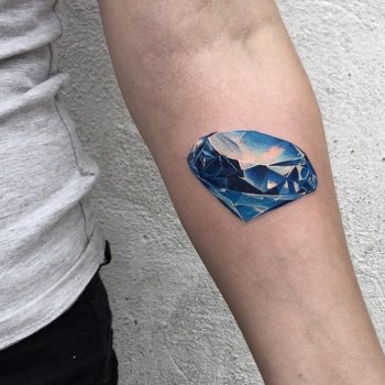 Blue diamond tattoo