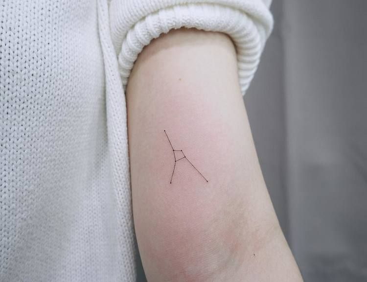 Cancer constellation tattoo on the arm - Tattoogrid.net