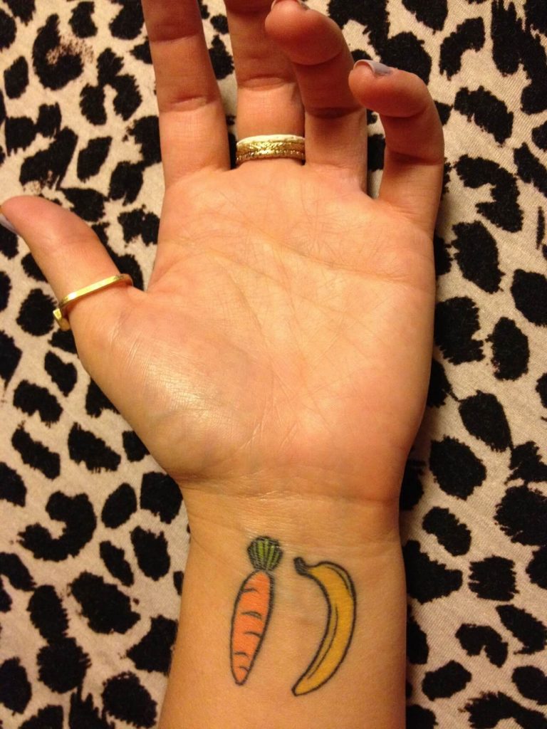 Carrot and bannana tattoo