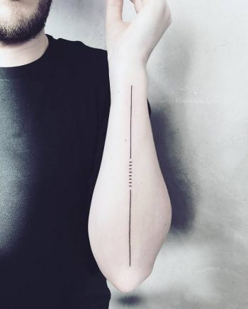 Cartographical line tattoo
