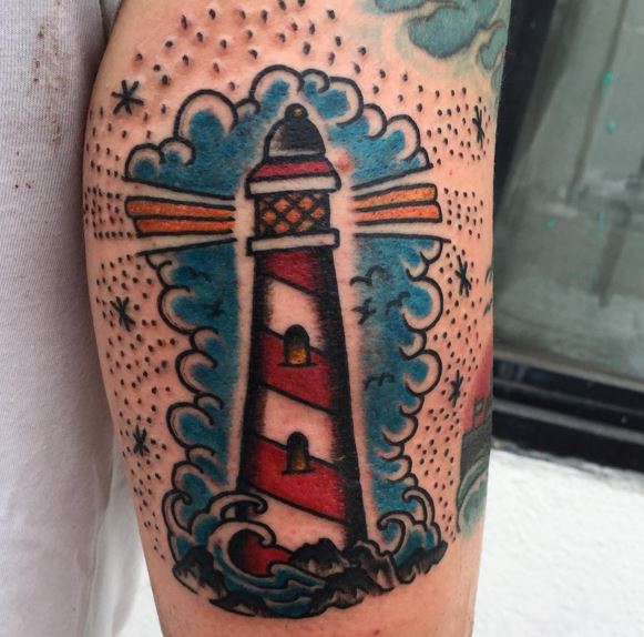 Classic lighthouse tattoo - Tattoogrid.net