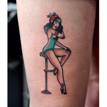Classic tattoo of a lady